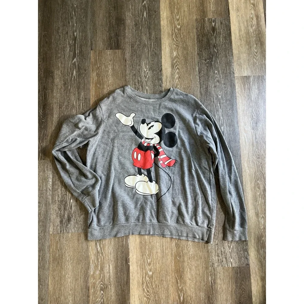 Grey Mickey Mouse Sweatshirt Adult Men's Xxl
